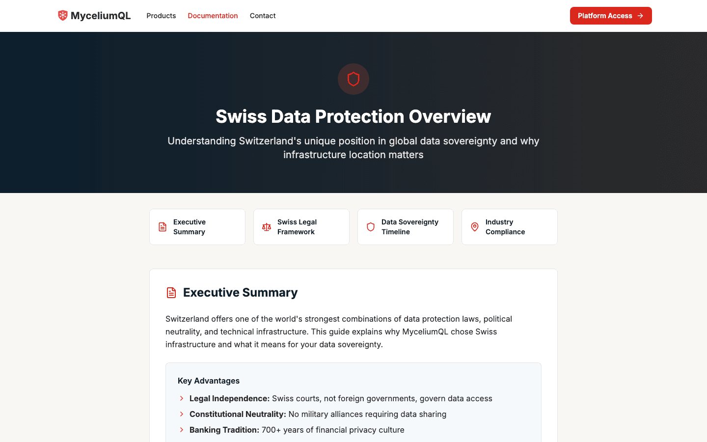 Swiss data protection docs — the zero-custody story