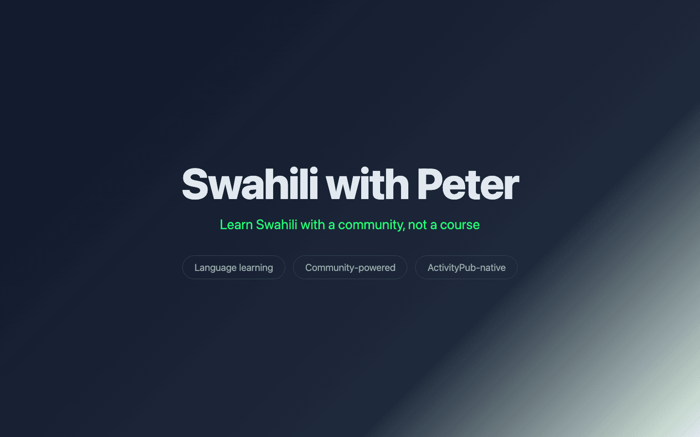 Swahili with Peter — Language learning community